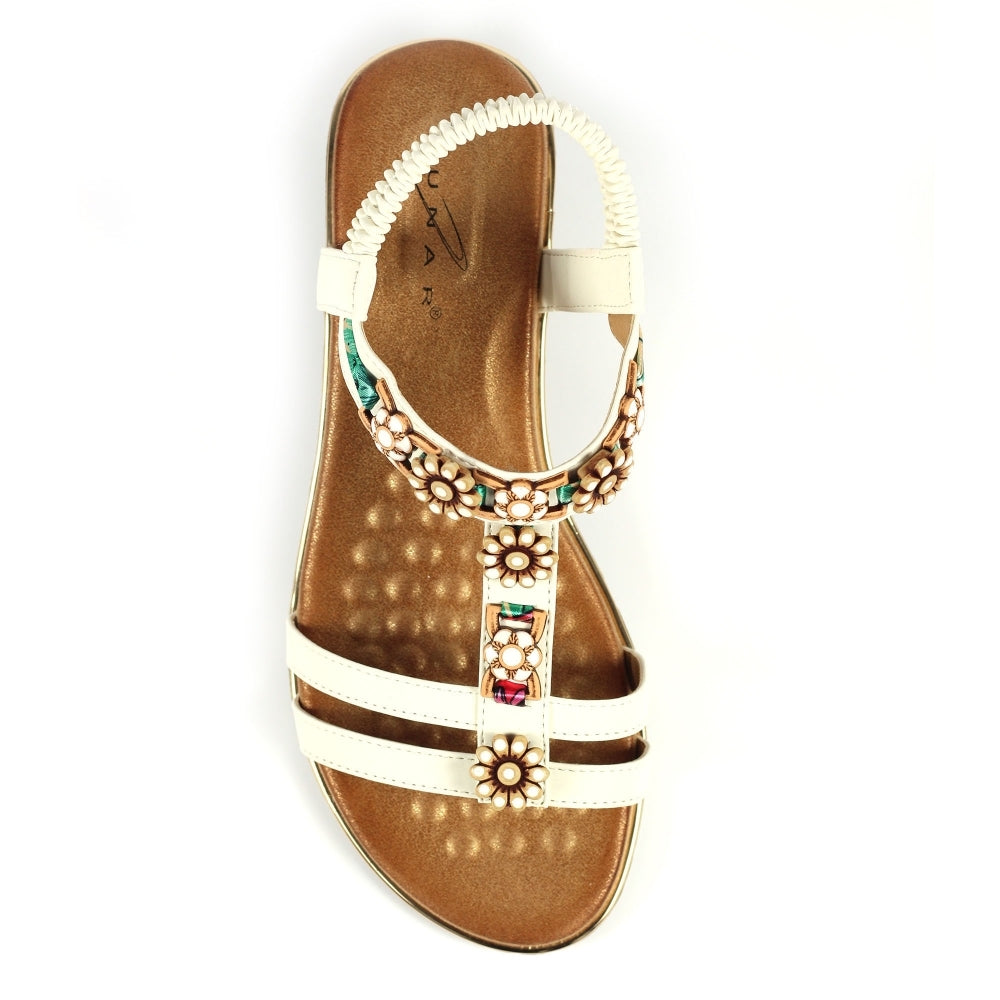 Lunar Frankie White Wedge Sandals