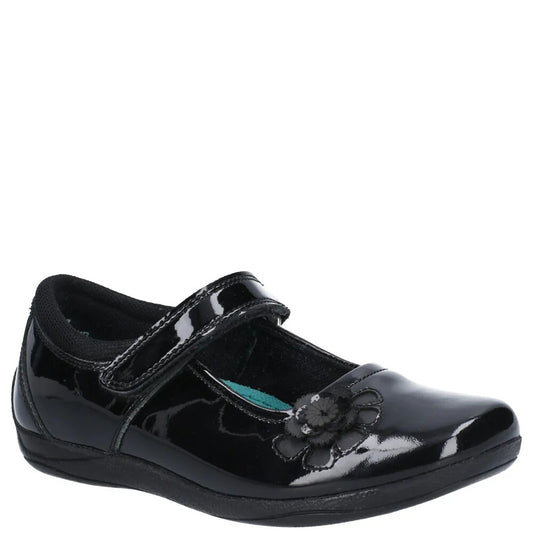 Hush Puppies Jessica Black Patent School Footwear