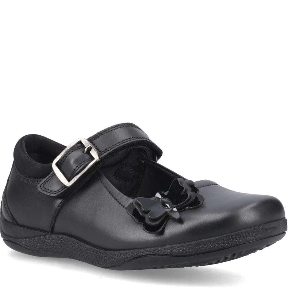 Hush Puppies Julie Ballerina Black School Footwear