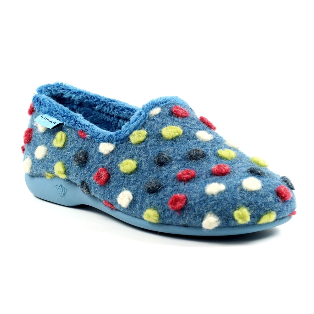 Lunar Helix Mid Blue With Multi Spots Slipper