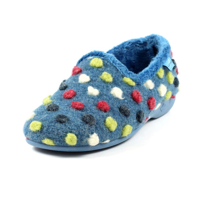 Lunar Helix Mid Blue With Multi Spots Slipper