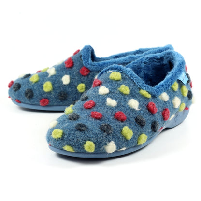 Lunar Helix Mid Blue With Multi Spots Slipper