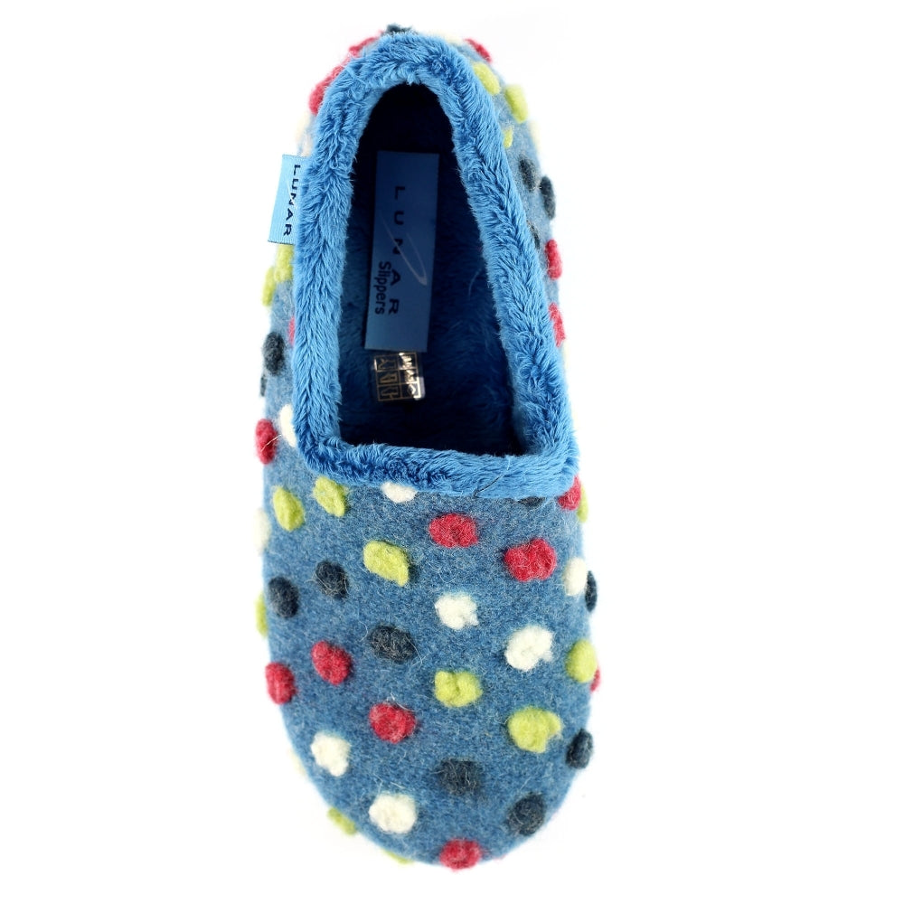 Lunar Helix Mid Blue With Multi Spots Slipper