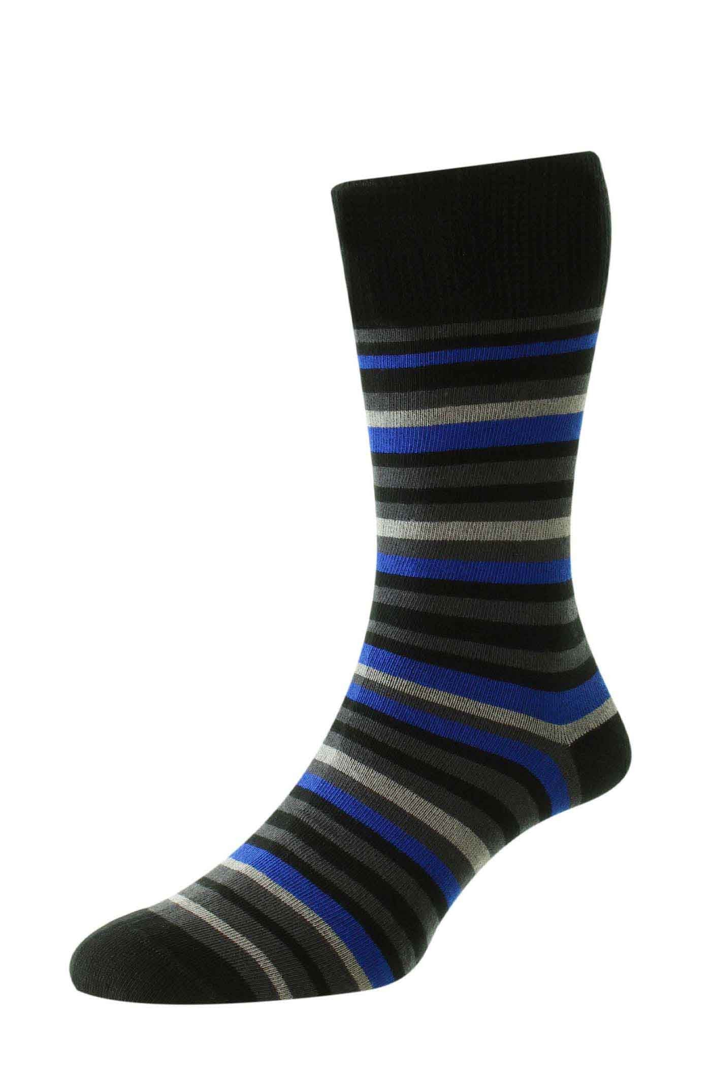 HJ Hall HJ640 Black/Royal Multi Stripe Comfort Top