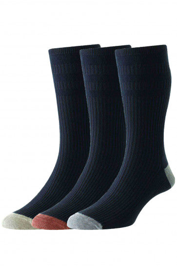 HJ Hall HJ945 Navy Mix 3 Pair Pack Softop
