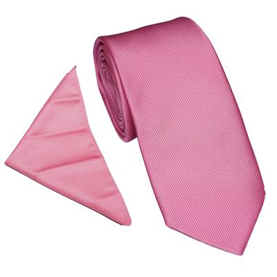 Wallace Twill Pink Tie & Hankerchief Set