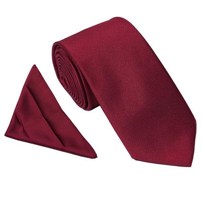 Wallace Twill Wine Tie & Hankerchief Set