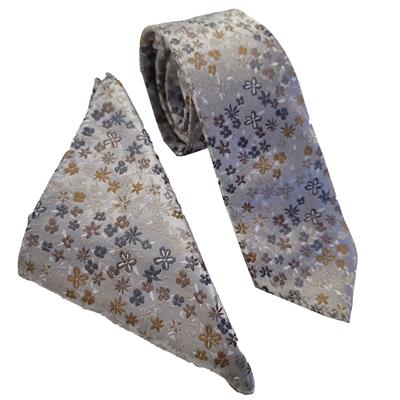 Wallace New Floral Mini Stone Tie & Hankerchief Set
