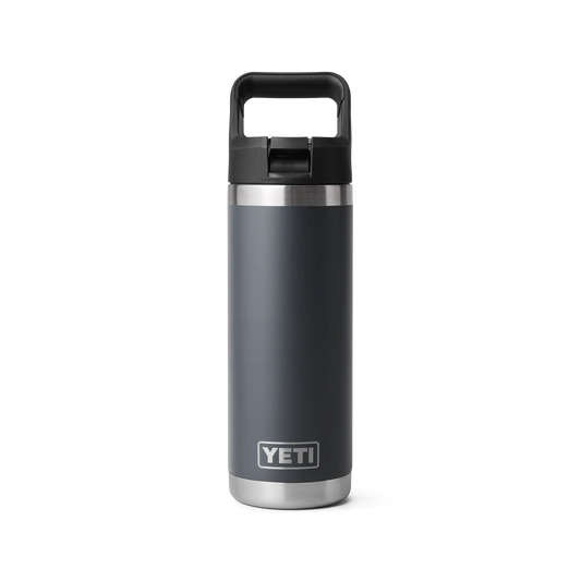 YETI Rambler 18 oz Bottle with Colour Straw Cap Charcoal