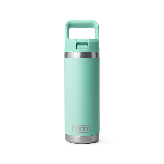 YETI Rambler 18 oz Bottle with Colour Straw Cap Seafoam