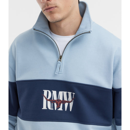 RM Williams Heritage Panel Sky 1/4 Zip