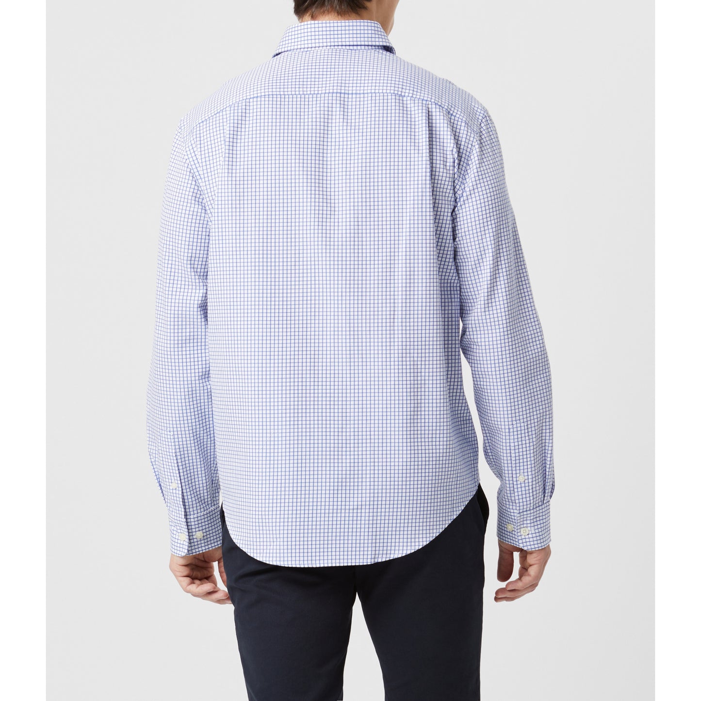 RM Williams Brunswick Twill White Blue Check Shirt