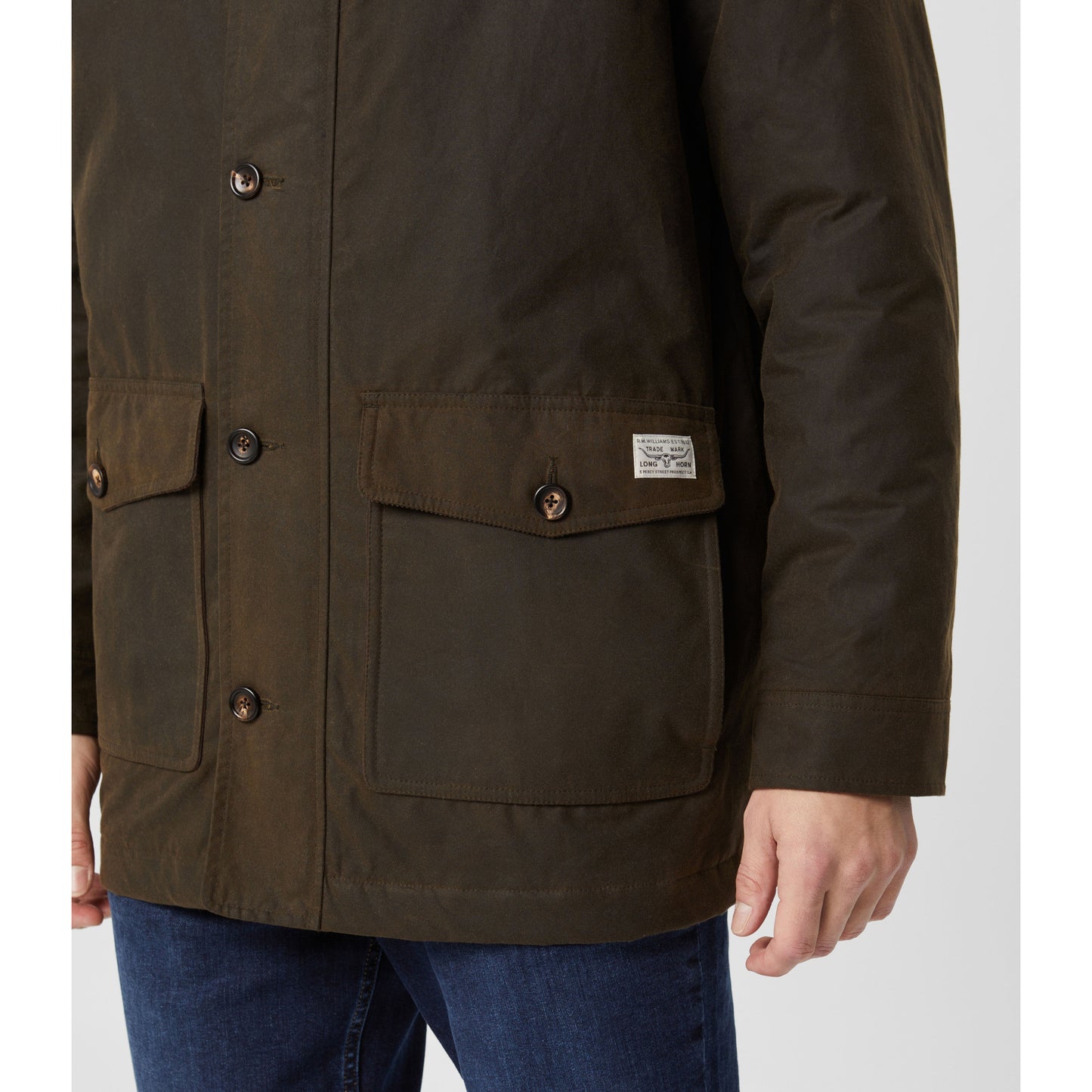 RM Williams Alberton Dark Khaki Waxed Jacket