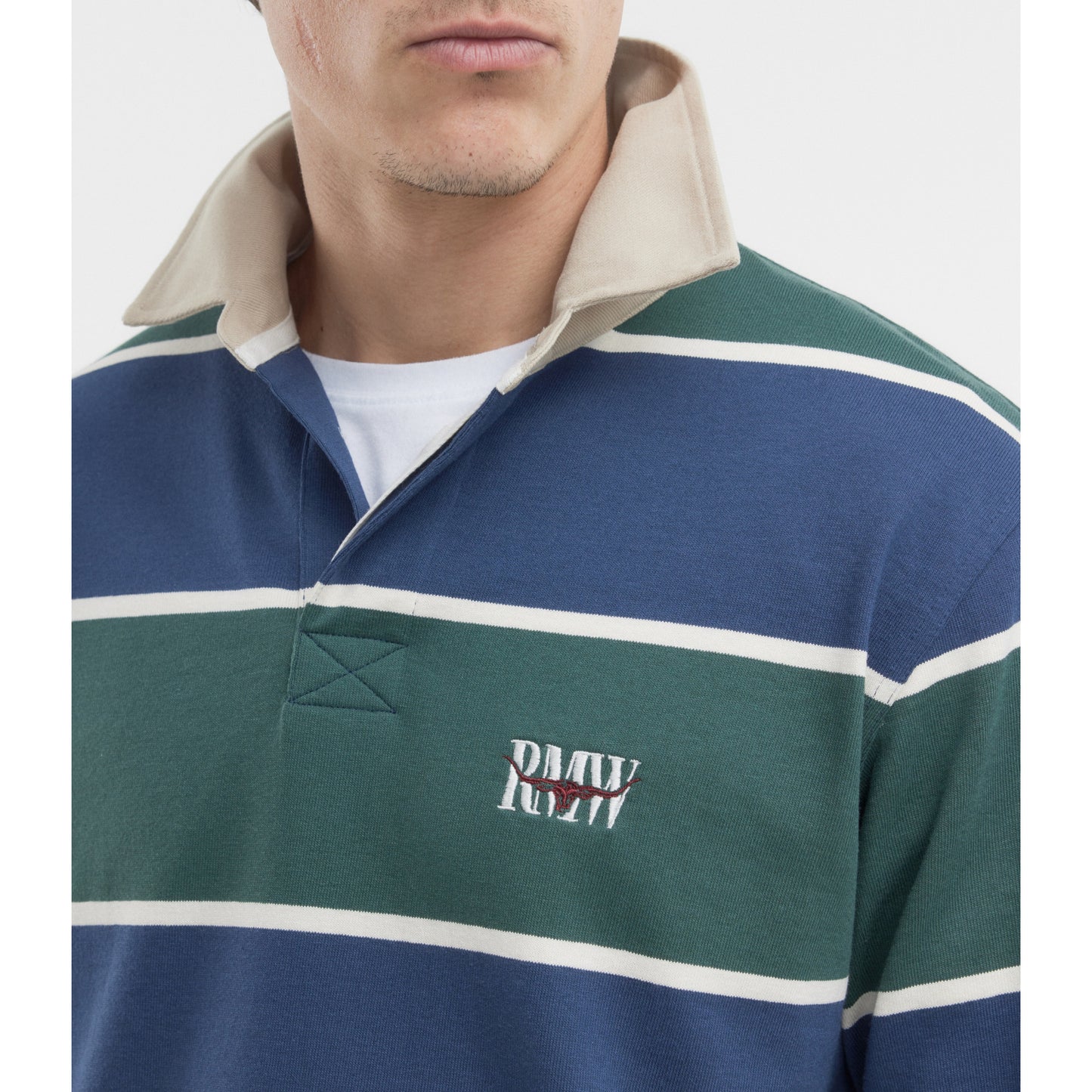 RM Williams Balmain Stripe Pine / Blue Rugby