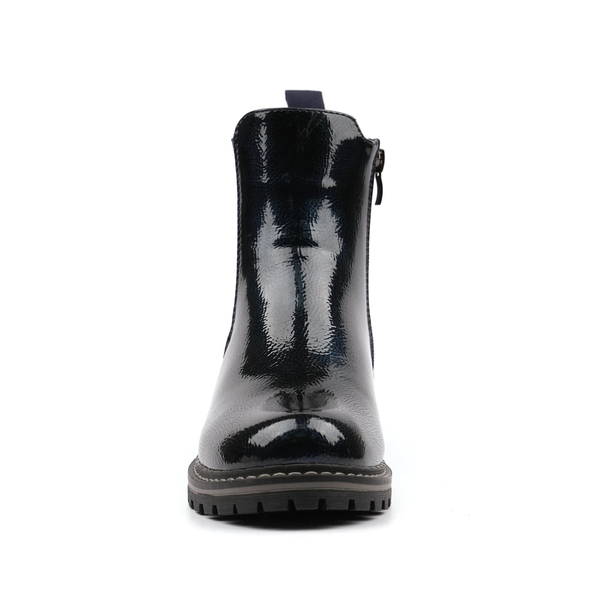 Lunar Bessy Navy Patent Ankle Boot Navy