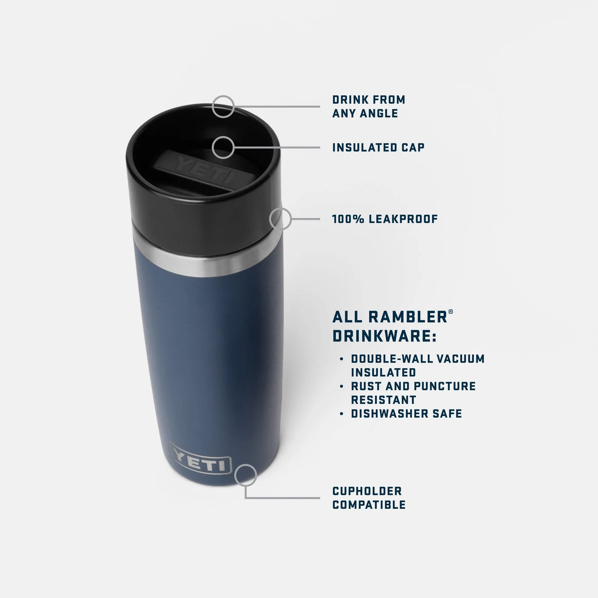 YETI Rambler 16 oz Travel Bottle Black Forest Green