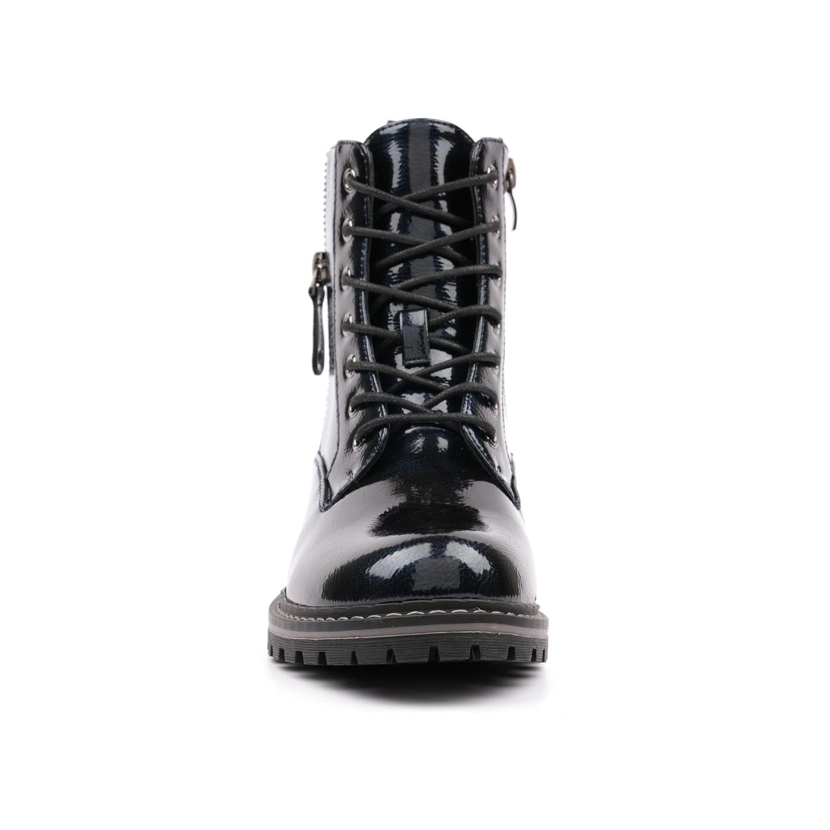 Lunar Allison Navy Patent Ankle Boot Navy