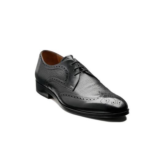 Barker Salcombe Black Calf / Black Deer Skin Shoes