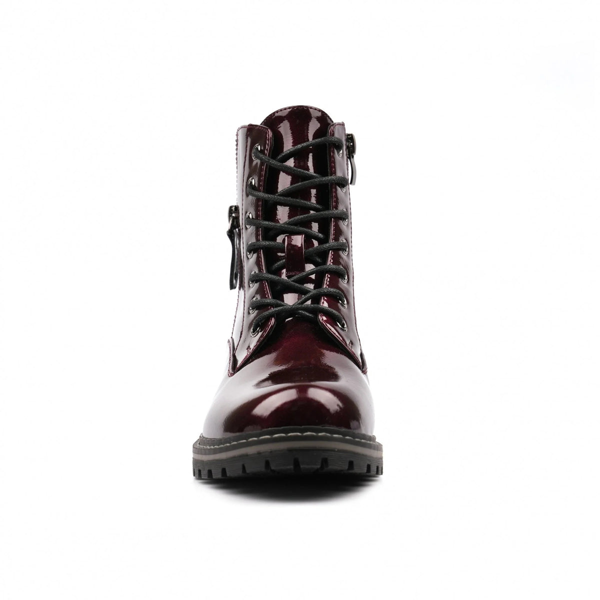 Lunar Allison Burgundy Patent Ankle Boot Burgundy