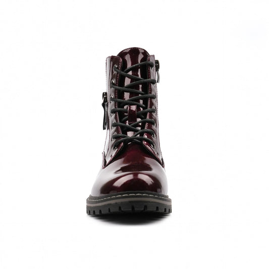 Lunar Allison Burgundy Patent Ankle Boot Burgundy