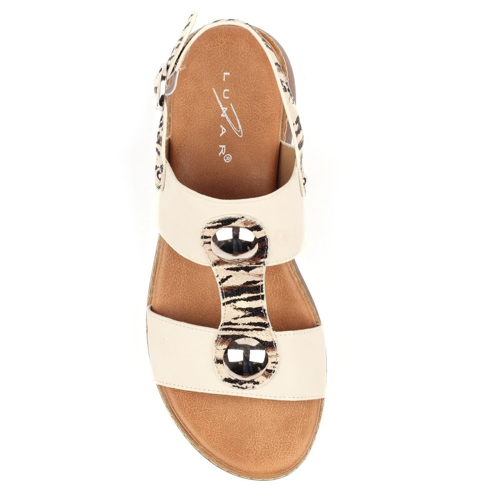 Lunar Georgia White Wedge Sandals