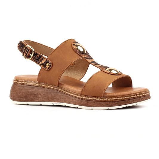 Lunar Georgia Tan Wedge Sandals