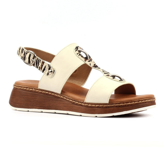 Lunar Georgia White Wedge Sandals