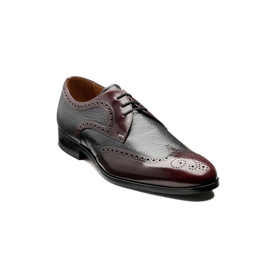 Barker Salcombe Burgundy Hi-Shine / Black Deer Skin Shoes