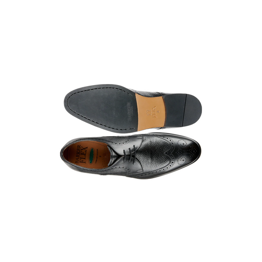 Barker Salcombe Black Calf / Black Deer Skin Shoes