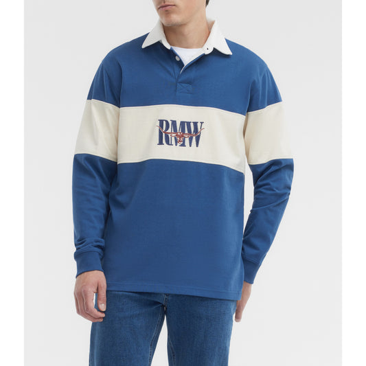 RM Williams Heritage Panel Mid Blue Rugby
