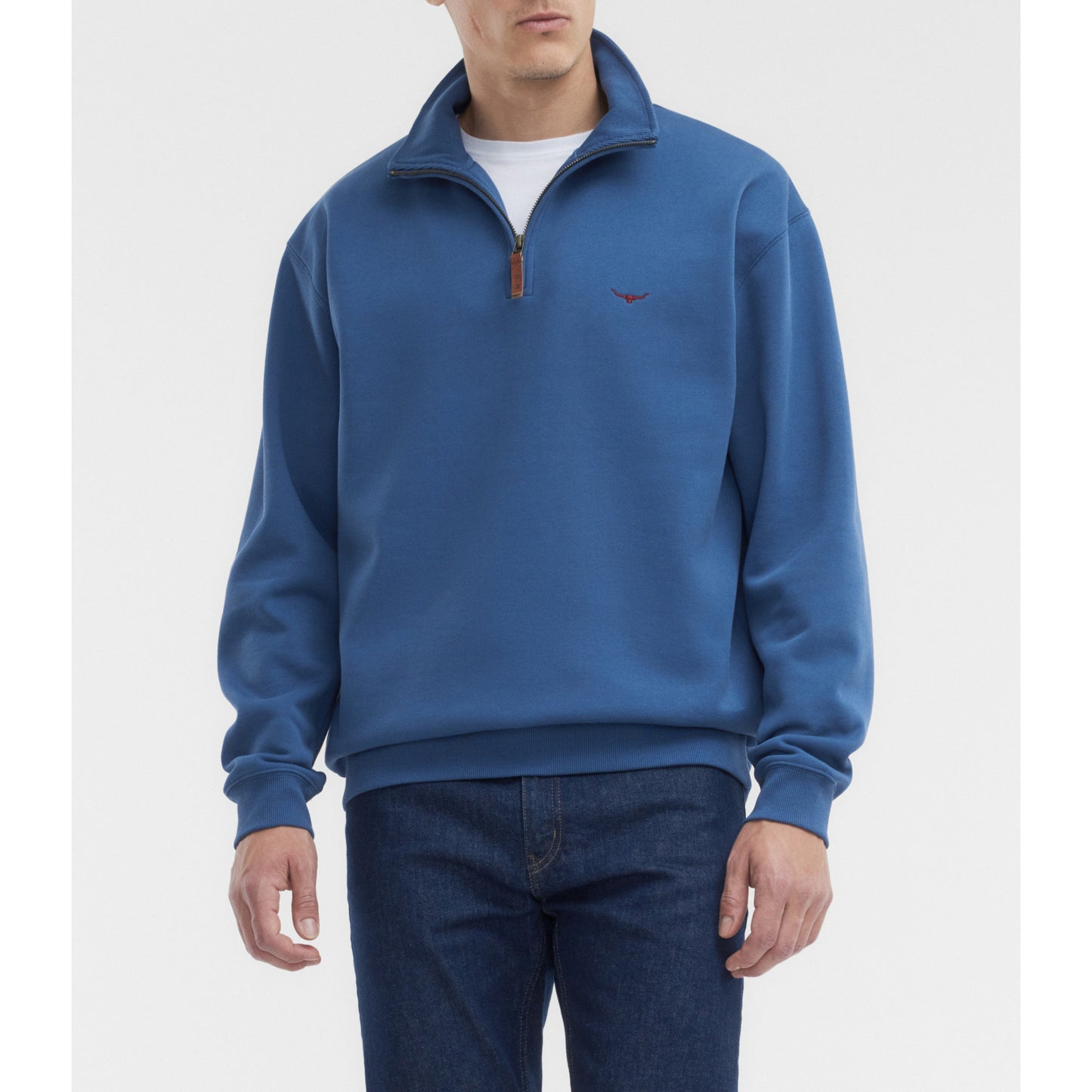 RM Williams Mulyungarie Mid Blue 1/4 Zip Sweatshirt