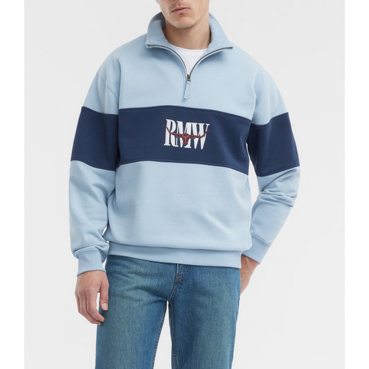 RM Williams Heritage Panel Sky 1/4 Zip