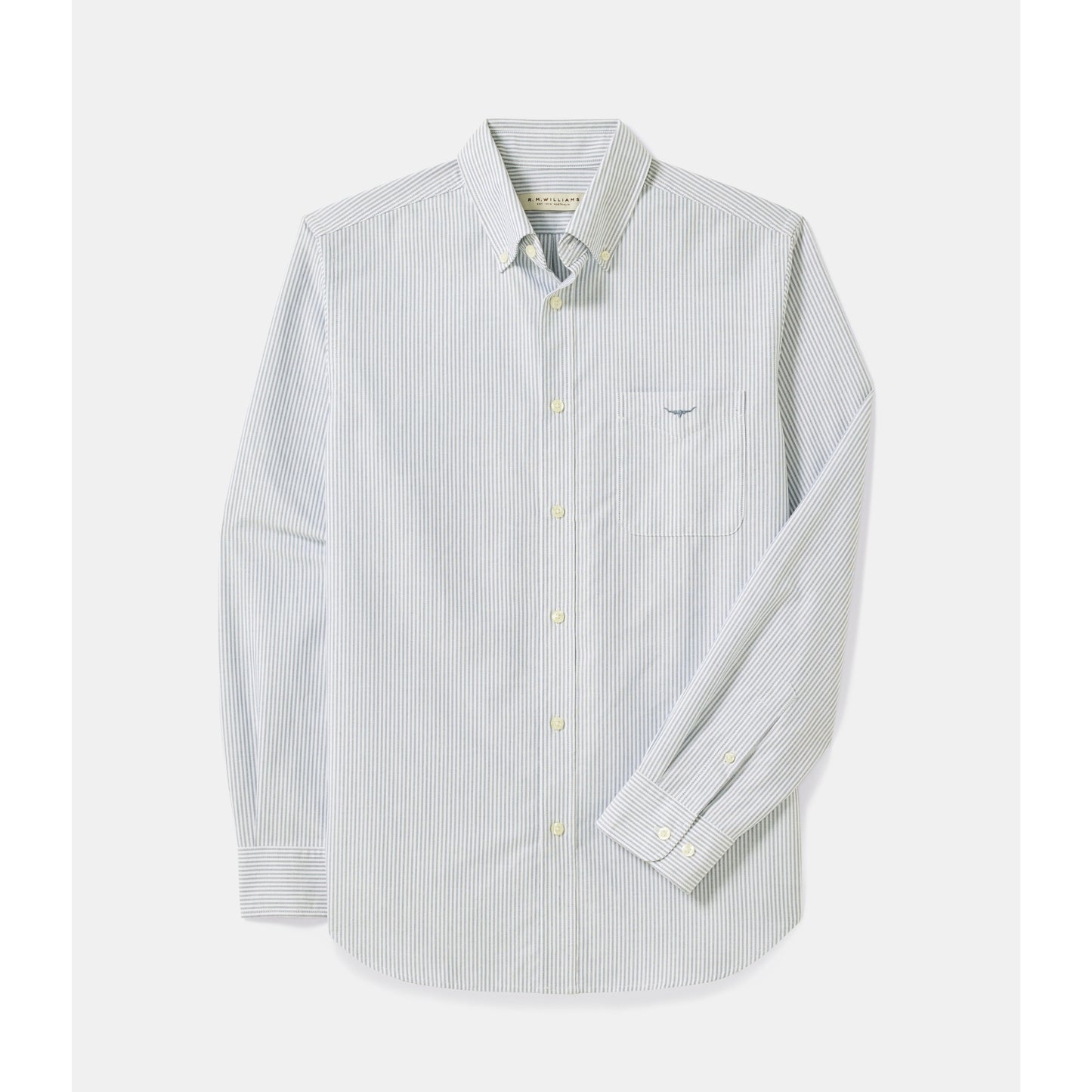 RM Williams Stanley Regular Oxford Navy White Shirt