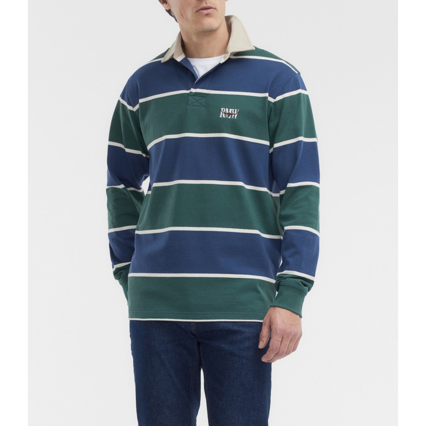 RM Williams Balmain Stripe Pine / Blue Rugby
