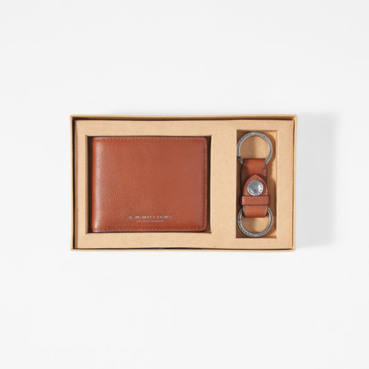RM Williams Tan Wallet and Keyring Gift Set