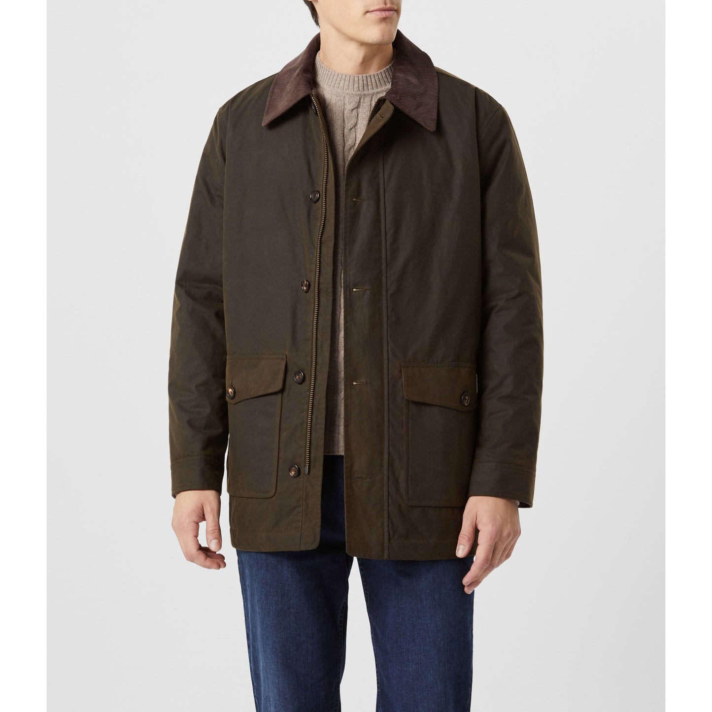 RM Williams Alberton Dark Khaki Waxed Jacket