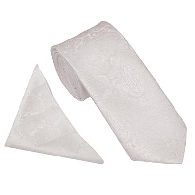 Wallace Ivory Wedding Paisley Tie Set
