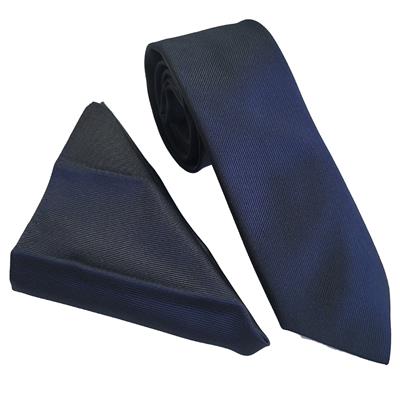Wallace Midnight Plain Poly Twill Tie Set