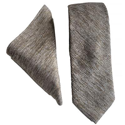 Wallace Melange Stone Tweed Tie & Hankerchief Set