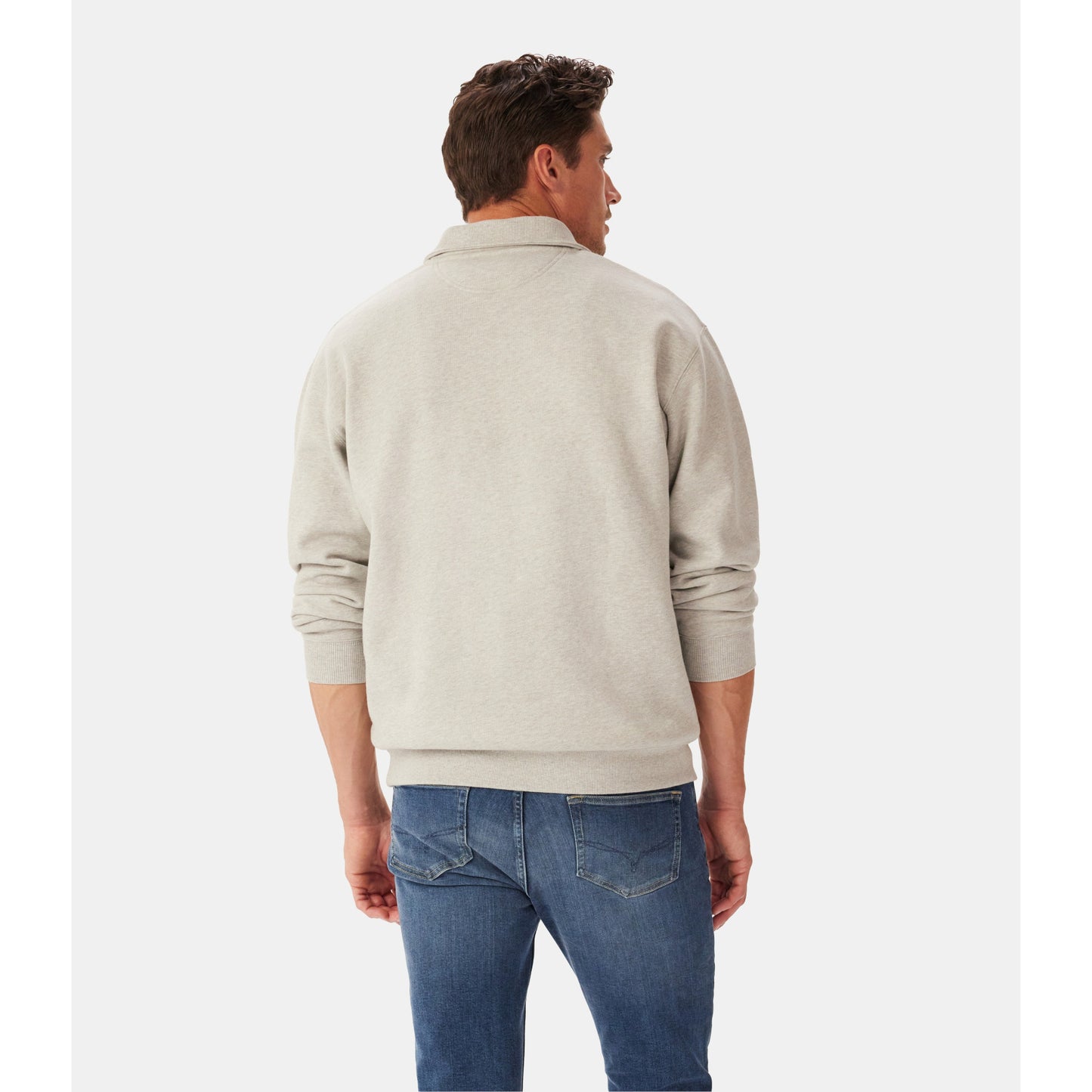 RM Williams Mulyungarie Grey Marle 1/4 Zip Sweatshirt