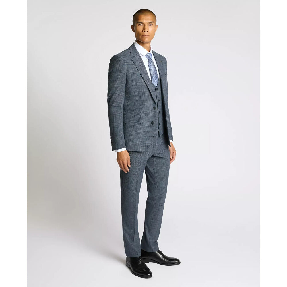 Remus Uomo 12730 26 Blue Check Slim Jacket