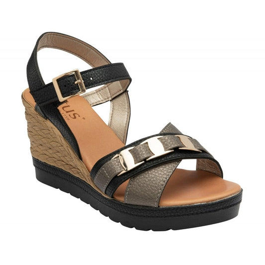 Lotus Tassere Black Sandal
