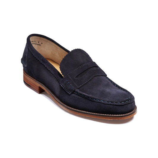 Barker Caruso Navy Suede Loafers