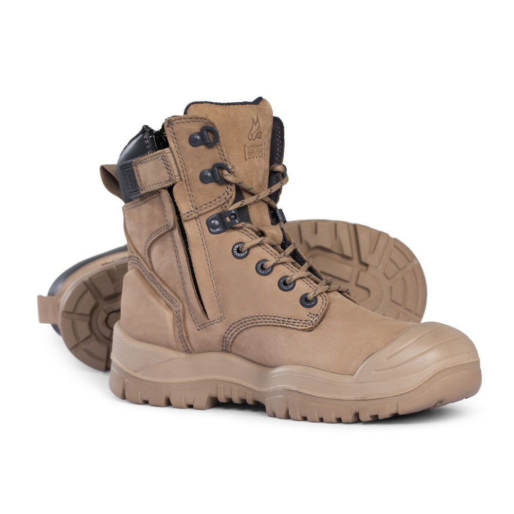 Mongrel 561060 Stone High Leg Zip Side Laced Boot
