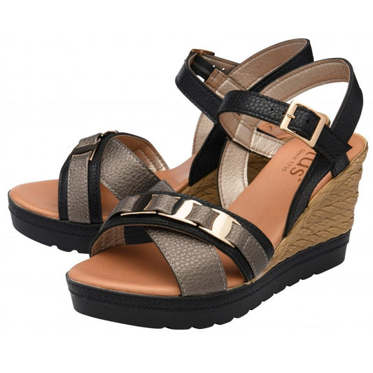 Lotus Tassere Black Sandal