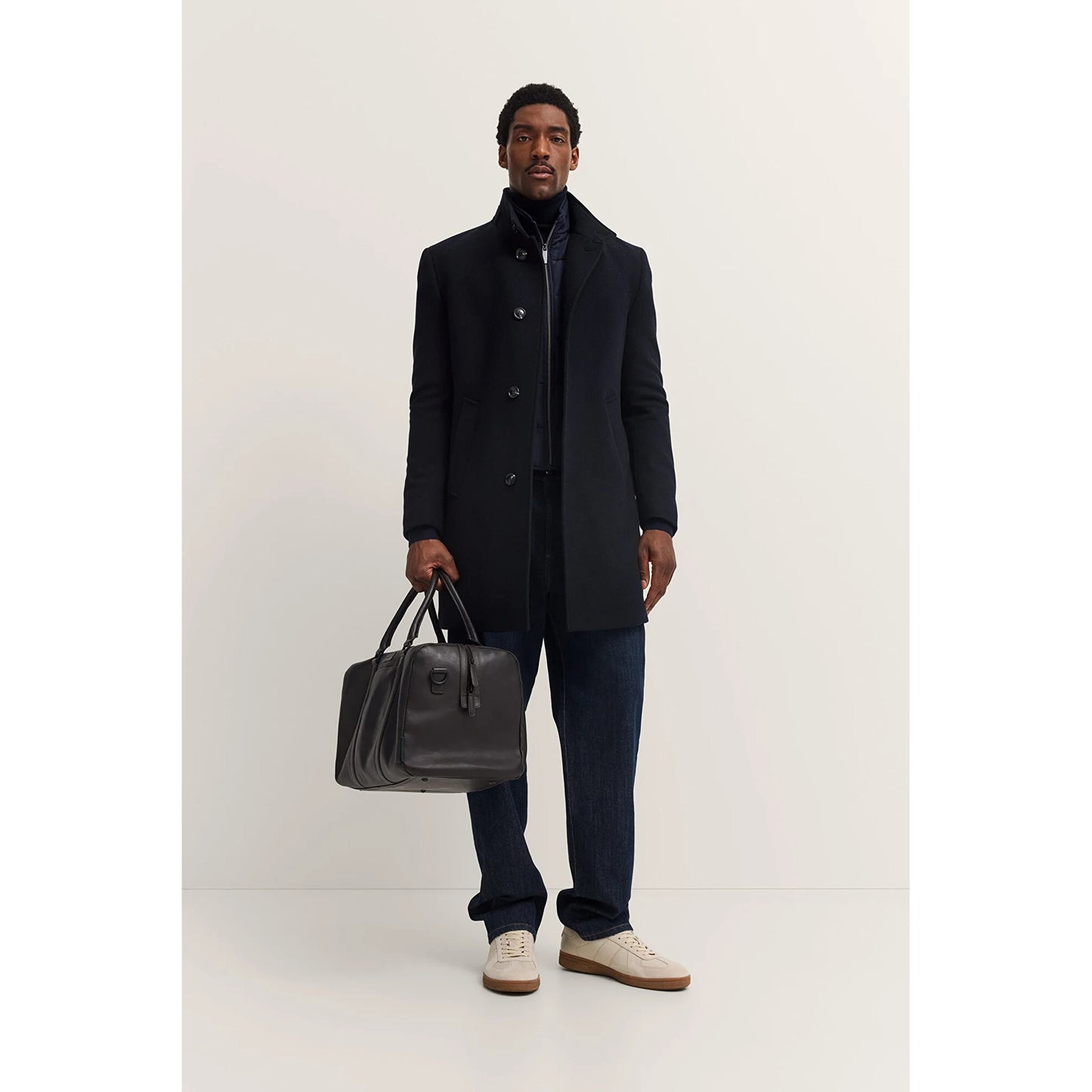 Bugatti 821428 84203 390 Navy Wool Coat