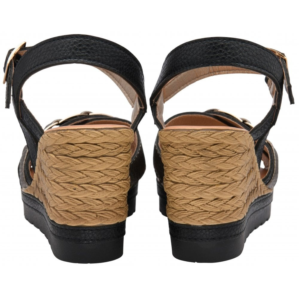 Lotus Tassere Black Sandal