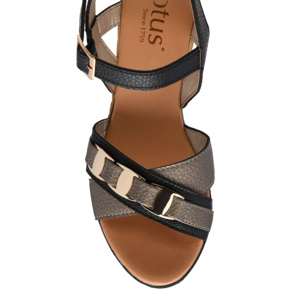 Lotus Tassere Black Sandal