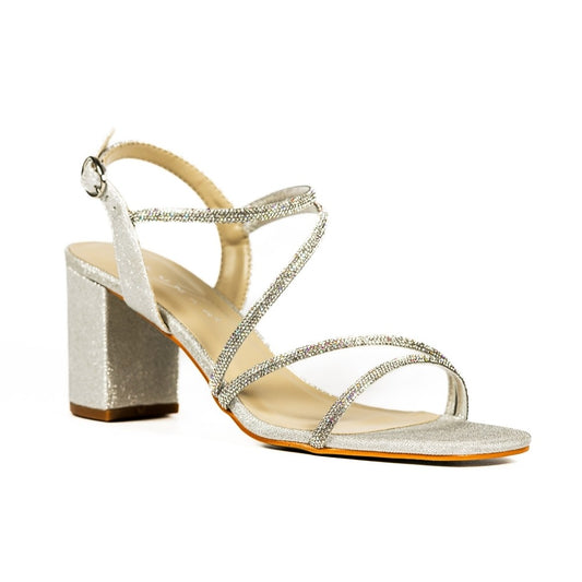 Lunar Toulouse Silver Block Heel Sandals