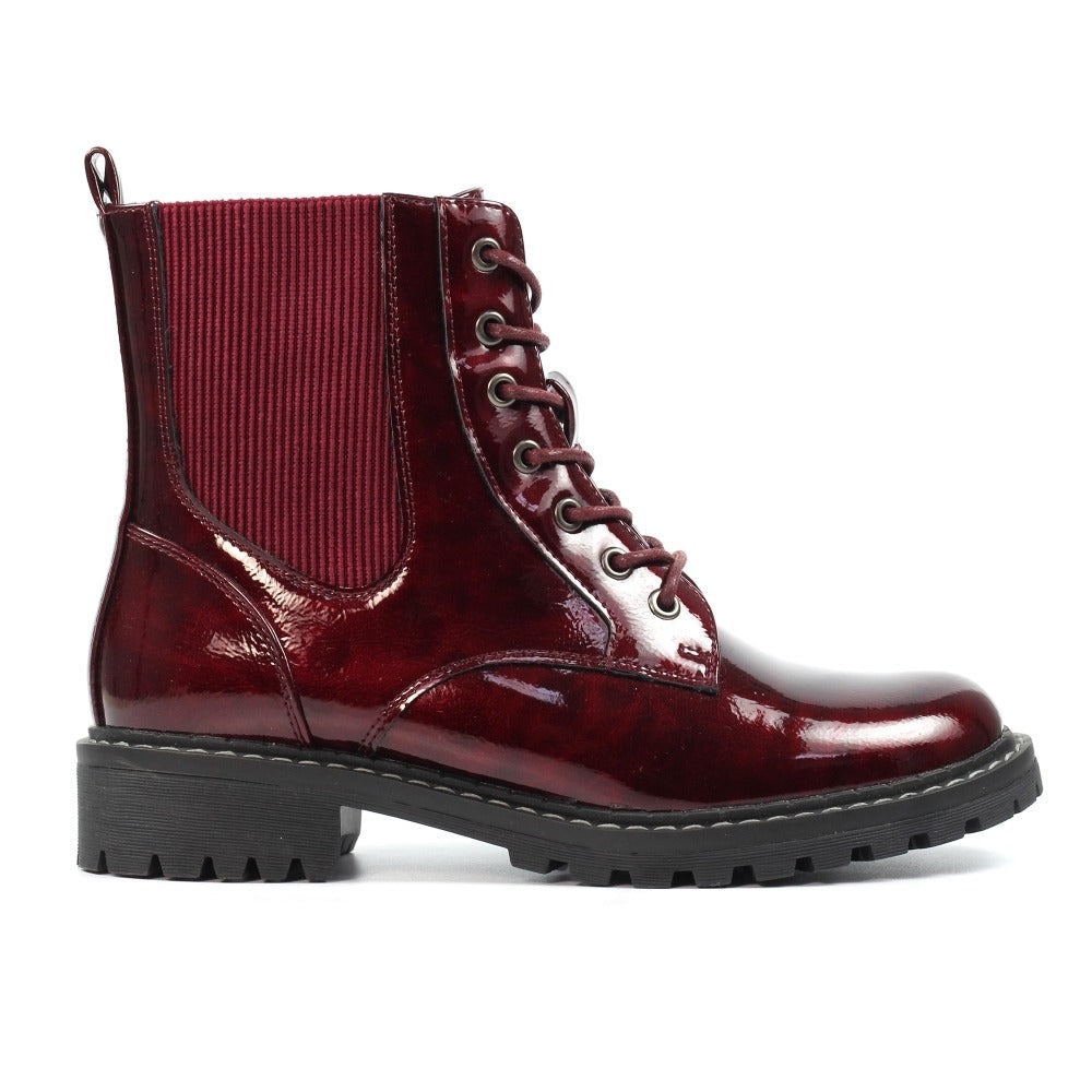 Lunar Alexis Burgundy Ankle Boots